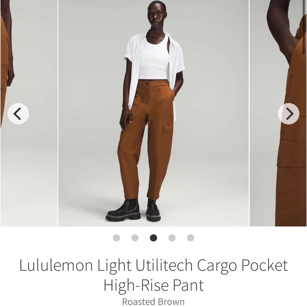 LULULEMON LIGHT UTILITECH CARGO PANTS HIGH RISE *ROASTED BROWN